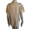 Military shirt upcycled beige – openwork details – unique piece