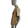 Camicia militare upcyclicate beige - Dettagli openwork - pezzo unico