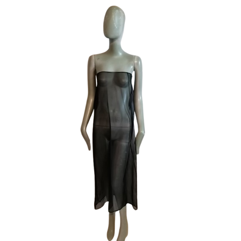 Robe voile nuisette noire Helena Van Raeren Mod 5204