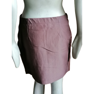 Gonna in pelle di velluto marrone usata T36 Made in Francia