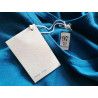 Vintage Top 90s 100% algodón azul - cuello en V - nuevo con etiqueta