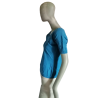 Vintage Top 90s 100% katoen Blauw - V-hals - Nieuw met label
