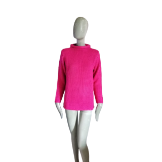 Fuchsia rosa vintage suéter suave anos 80/90 malha texturizada