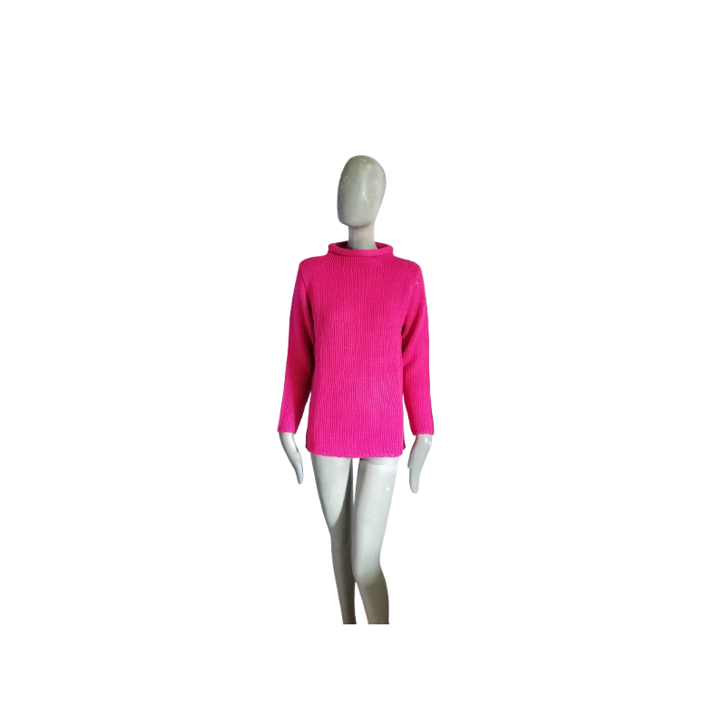 Fuchsia rosa vintage suéter años suaves 80/90 malla texturizada