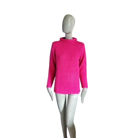 Fuchsia Rosa Vintage Pullover Soft Years 80/90 Textured Mesh