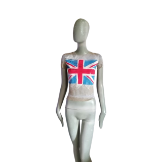 Top Gaetano Navarra Union Jack Y2K neuf T40 IT Made in Italy