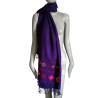 Étole Malìparmi violette artisanale brodée – pièce unique neuve