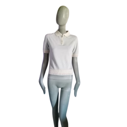 Polo Cerruti Jeans Blanco con cremallera - Tamaño M - Hecho en Portugal