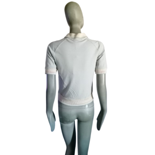 Polo Cerruti Jeans Blanco con cremallera - Tamaño M - Hecho en Portugal