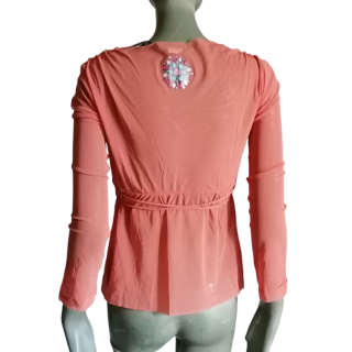 Maliparmi - Coral Bohemian Heart Cache, Caftan Tulle, Made in Italy