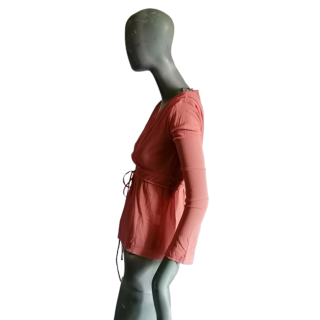 Maliparmi - Coral Bohemian Heart Cache, Caftan Tule, Made in Italy