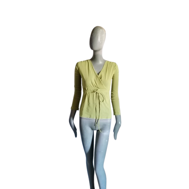 Maliparmi – Top cache-cœur bohème vert pâle, caftan tulle, made in Italy