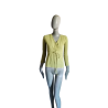 Maliparmi – Top cache-cœur bohème vert pâle, caftan tulle, made in Italy
