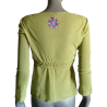 Maliparmi – Top cache-cœur bohème vert pâle, caftan tulle, made in Italy