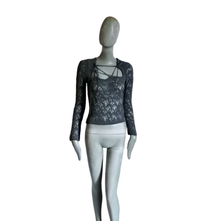 Top maille ajourée lacé Y2K – Simultaneous designer
