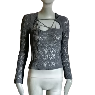 Top maille ajourée lacé Y2K – Simultaneous designer