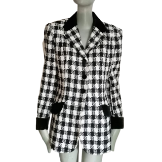 Veste vintage Agatha pied-de-poule laine Made in France