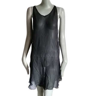 Transparentes Gleitkleid Simultaneous - minimalistischer y2k