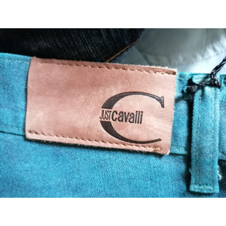 Jean Just Cavalli Revestimento turquesa Y2K - Corte reto - Nova condição