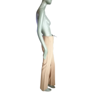 Pantalon rétro Y2K Incandescence beige – coupe flare & détails lacés