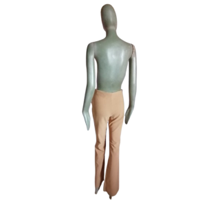Pantalon rétro Y2K Incandescence beige – coupe flare & détails lacés