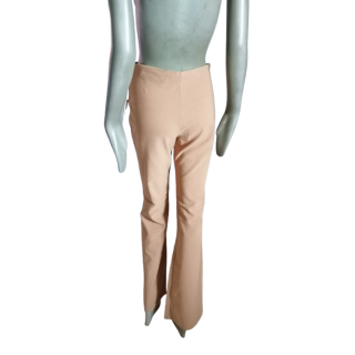 Pantalon rétro Y2K Incandescence beige – coupe flare & détails lacés