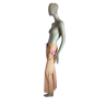 Pantalon rétro Y2K Incandescence beige – coupe flare & détails lacés