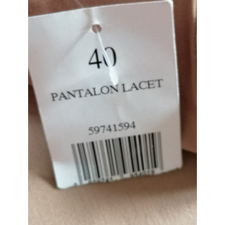 Pantalon rétro Y2K Incandescence beige – coupe flare & détails lacés