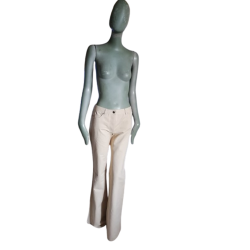 Kultura Vintage Pantalones 100% algodón ecru - MUERTE Y2K