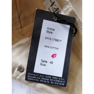 Pantalon vintage Kultura 100% coton écru – deadstock Y2K