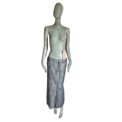 Rock Hache Neues graues metallisches Ledereffekt-Etikett T.M