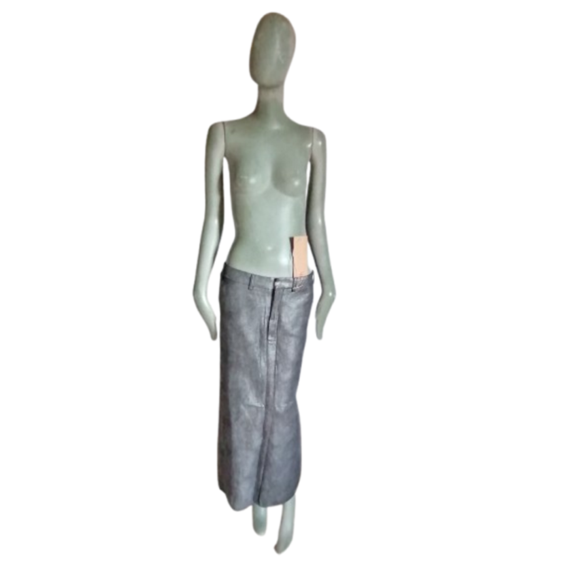 Skirt Hache new gray metallic leather effect label T.M