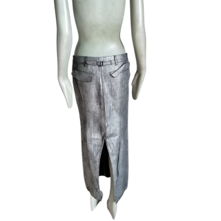 Skirt Hache new gray metallic leather effect label T.M