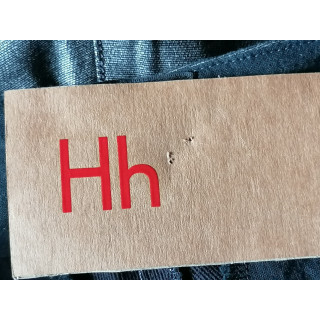 Rok Hache Nieuw grijs metallic lederen effect label t.m