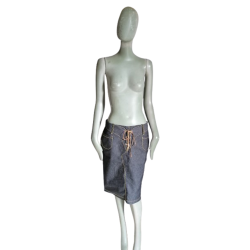 Asymmetrical Denim Skirt Lacing - Marina Rinaldi Voyage (sample)