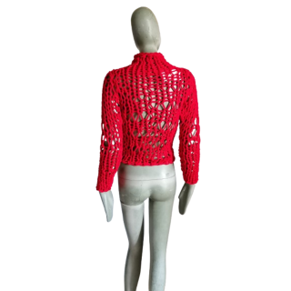 Simultaneous Y2K Mesh Knit Sweater – Top Résille Avant-Garde