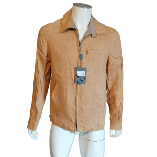 Chaqueta de hombre de lino vintage hecha en Italia Beige - 90s Estilo minimalista
