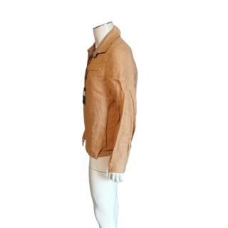 Veste homme vintage en lin Made in Italy beige – style minimaliste 90s