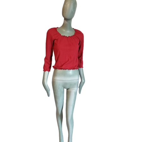 Top Red Stretch Henry Cotton's New T42 - 3/4 Smocked Hülsen