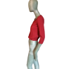 Top rouge stretch Henry Cotton’s neuf T42 – manches 3/4 smocké