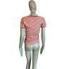 T-shirt Y2K Cerruti Jeans rose rayé – deadstock avec étiquettes