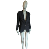 Blazer Ter et Bantine Black Wool & Silk - Made in Italy Minimalist