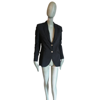 Blazer Ter et Bantine noir laine & soie – Made in Italy minimaliste