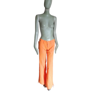 Wet 90s Deadstock oranje brede broek gemaakt in Spanje