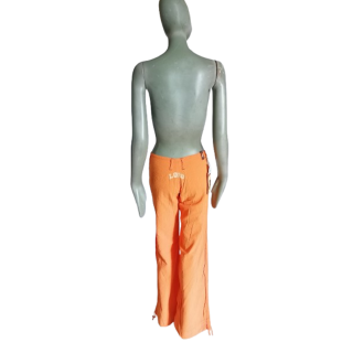 Lei 90s Deadstock laranja calças largas feitas em Espanha