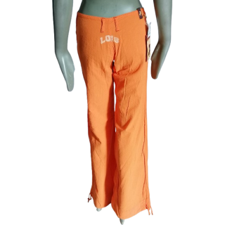 Wet 90s Deadstock oranje brede broek gemaakt in Spanje