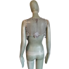 Top Bustier Malìparmi Kralen Handgemaakte Zwart Grijs White Boheemse Luxe