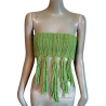 Top bandeau Trussardi Jeans maille verte à franges