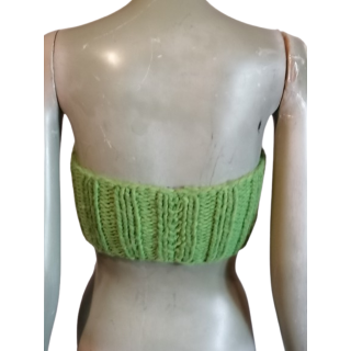 Bandana superior Trussardi Jeans malha verde franjada