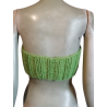 Top headband Trussardi Jeans malla verde con flecos